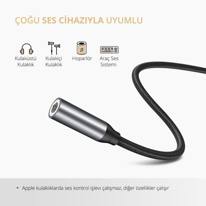 Ugreen Type-C 3.5mm Kulaklık Dönüştürücü