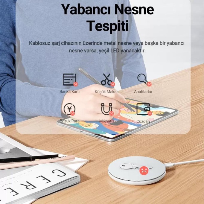 Ugreen Type C Qi Kablosuz 15W Kablosuz Şarj Cihazı Ugreen Type C Qi Kablosuz 15W Kablosuz Şarj Cihazı
