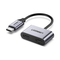 Ugreen Type-C to 2 Type-C Kulaklık ve Şarj Dönüştürücü