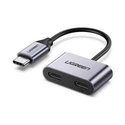 Ugreen Type-C to 2 Type-C Kulaklık ve Şarj Dönüştürücü
