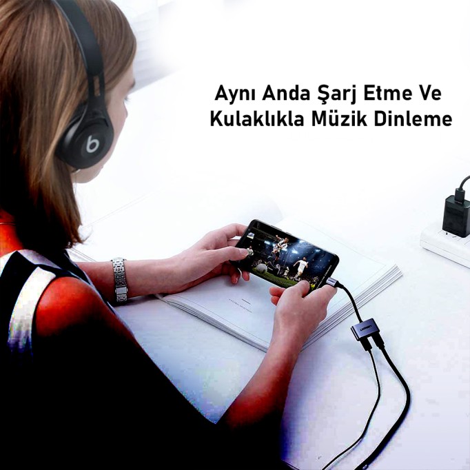 Ugreen Type-C to 2 Type-C Kulaklık ve Şarj Dönüştürücü