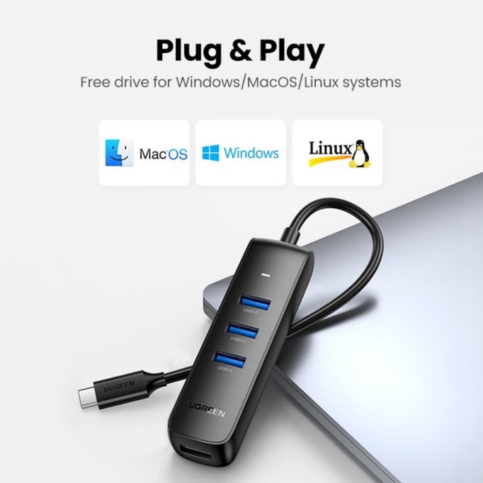 Ugreen Type-C to 4 Portlu USB 3.0 Çoklayıcı Adaptör