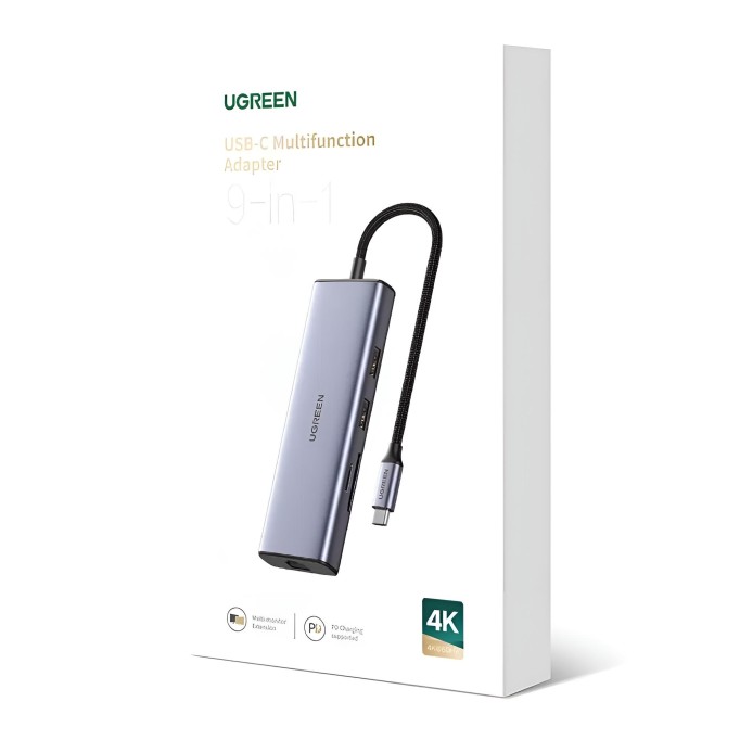 Ugreen Type-C to HDMI USB 3.0 RJ45 USB-C 60W TF ve SD Dönüştürücü HUB