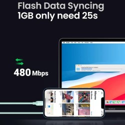 Ugreen Type-C to Lightning iPhone Data ve Şarj Kablosu Yeşil 1.5 Metre Ugreen Type-C to Lightning iPhone Data ve Şarj Kablosu Yeşil 1.5 Metre