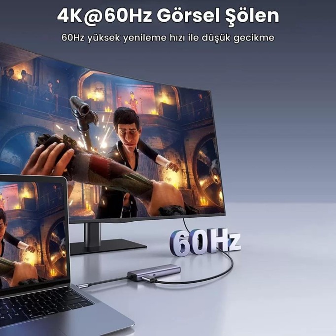 Ugreen Type C to PD 100W HDMI RJ45 USB SD Micro SD Dönüştürücü Hub Ugreen Type C to PD 100W HDMI RJ45 USB SD Micro SD Dönüştürücü Hub