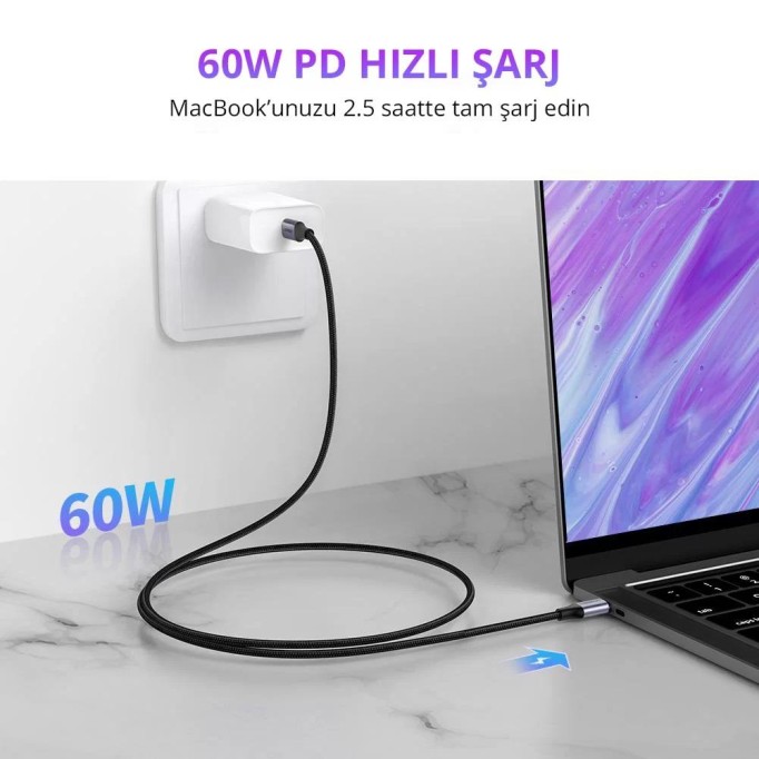 Ugreen Type-C to Type-C 3A Hızlı Data ve Şarj Kablosu