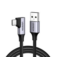Ugreen Type-C USB 3.0 90 Derece Açılı Örgülü Data ve Şarj Kablosu 1 Metre