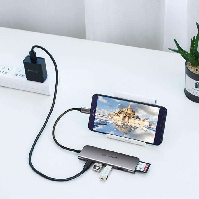 Ugreen Type-C USB 3.0 PD Dönüştürücü ve SD, Micro SD Kart Okuyucu
