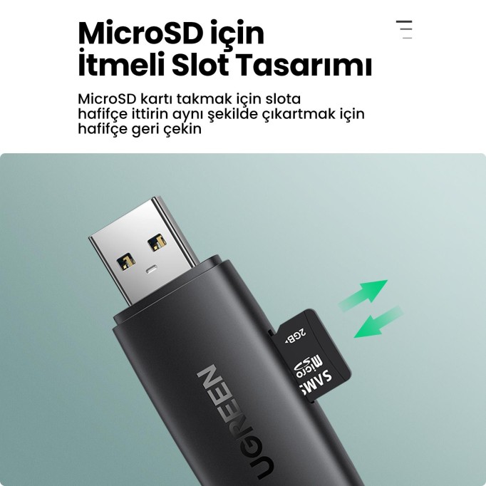 Ugreen Usb ve Type-C SD - Micro SD Kart Okuyucu