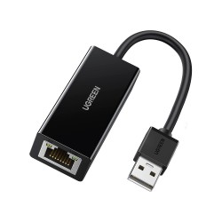 Siyah Ugreen USB 2.0 PC Mac Konsol Tv Box Ethernet Adaptörü Siyah