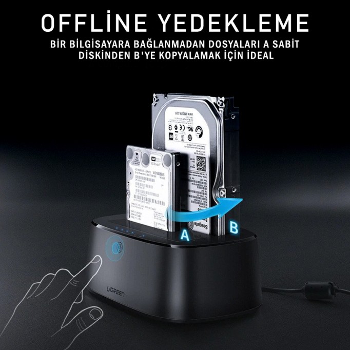 Ugreen USB 3.0 2.5 ve 3.5 inch SATA HDD Dual Dock Station Ugreen USB 3.0 2.5 ve 3.5 inch SATA HDD Dual Dock Station