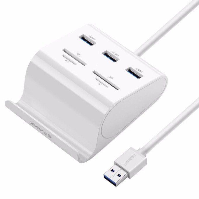 UGREEN USB 3.0 3’lü Hub Stant ve Kart Okuyucu