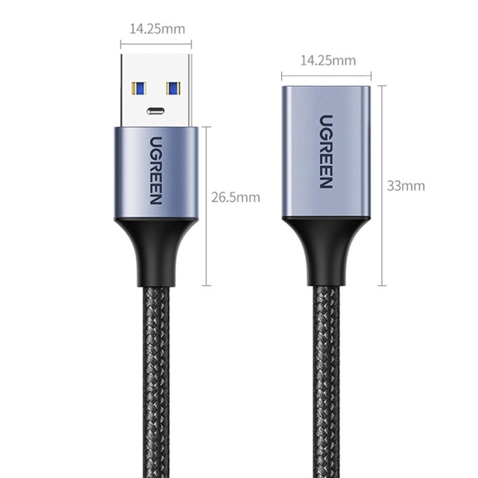 Ugreen USB 3.0 Erkek Dişi Örgülü Uzatma Kablosu 50 Cm