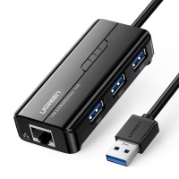 Ugreen USB 3.0 Ethernet Dönüştürücü ve 3 Portlu USB Hub Çoklayıcı