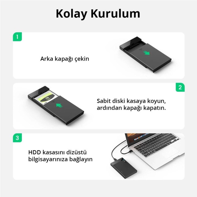 UGREEN USB 3.0 Micro-B 2.5 inch SSD Hard Disk Kutusu