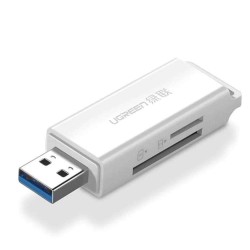  Ugreen USB 3.0 Micro SD ve SD Kart Okuyucu Beyaz