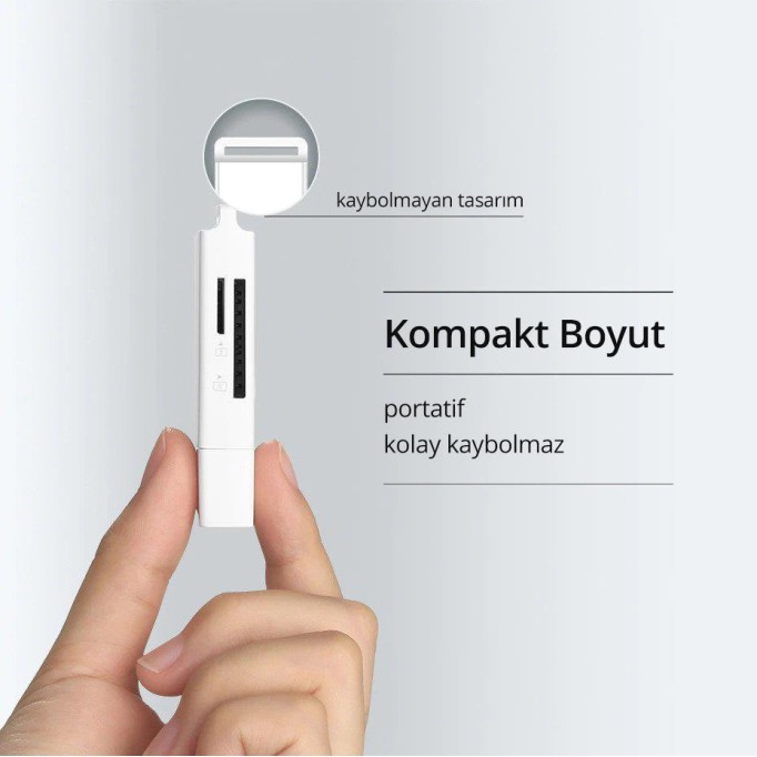 Ugreen USB 3.0 Micro SD ve SD Kart Okuyucu Beyaz