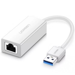 Ugreen USB 3.0 PC Mac Konsol Tv Box Ethernet Adaptörü Beyaz Ugreen USB 3.0 PC Mac Konsol Tv Box Ethernet Adaptörü Beyaz