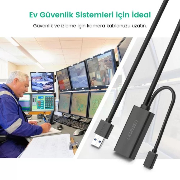 Ugreen USB 3.0 Sinyal Arttırıcılı Uzatma Kablosu 5 Metre
