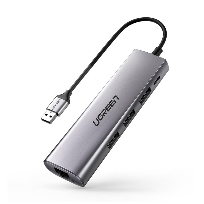 Ugreen USB 3.0 to 1000Mbps RJ45 Gigabit Ethernet 3*USB 3.0 Çoklayıcı Hub Adaptör