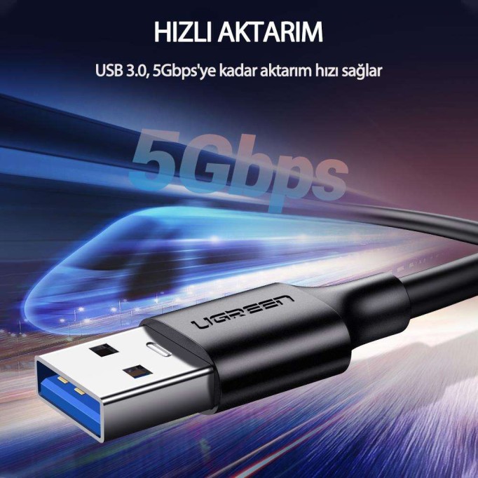 Ugreen USB 3.0 Type-C Data ve Şarj Kablosu 50 CM