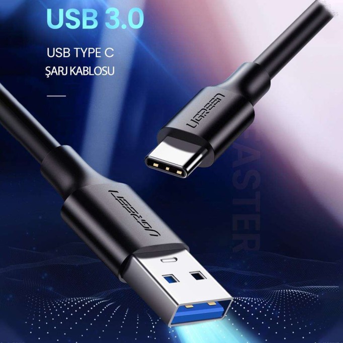 Ugreen USB 3.0 Type-C Data ve Şarj Kablosu 50 CM