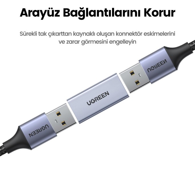 Ugreen USB-A 3.0 Uzatma Birleştirme Adaptörü