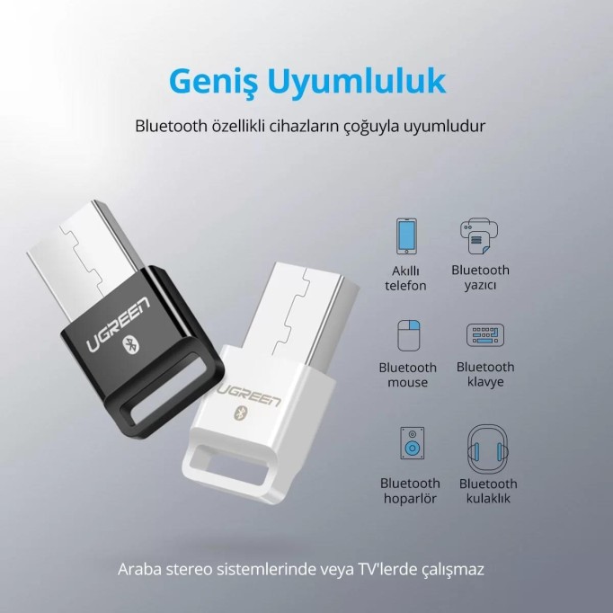 Ugreen USB Bluetooth 4.0 Adaptör Siyah