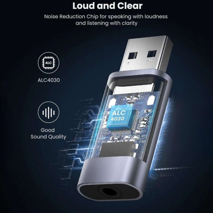 Ugreen USB to 3.5mm TRRS Harici Ses Kartı Ugreen USB to 3.5mm TRRS Harici Ses Kartı