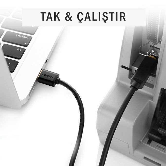 Ugreen USB To USB-B Tarayıcı Ve Yazıcı Kablosu 10 Metre