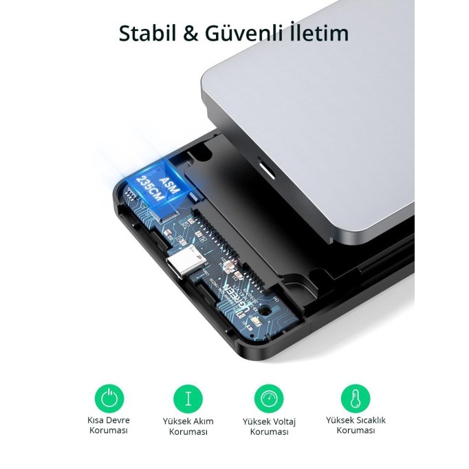 Ugreen USB Type-C 3.1 Gen2 2.5 Inch HDD SSD Alüminyum Harici Disk Kutusu