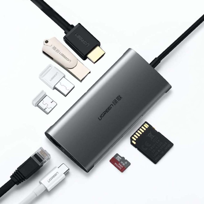 UGREEN USB Type-C Kart Okuyucu HDMI Ethernet Dönüştürücü
