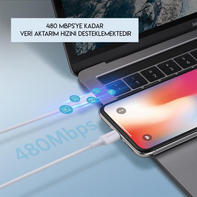 UGREEN USB Type-C Lightning iPhone Şarj Kablosu