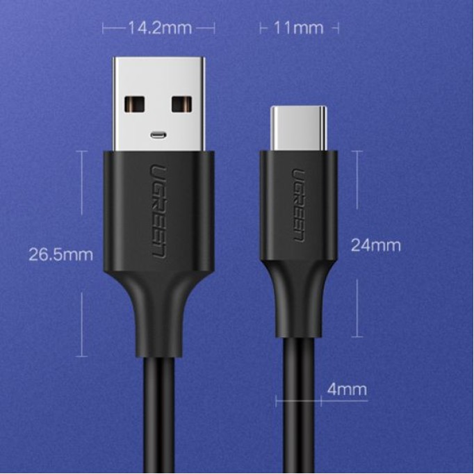 Ugreen USB Type-C Şarj ve Data Kablosu Beyaz-25 cm