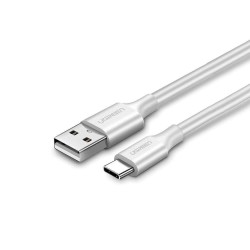Beyaz-25 cm Ugreen USB Type-C Şarj ve Data Kablosu Beyaz-25 cm