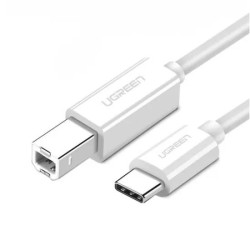 Beyaz Ugreen USB Type-C to USB B Yazıcı Kablosu 1 Metre Beyaz