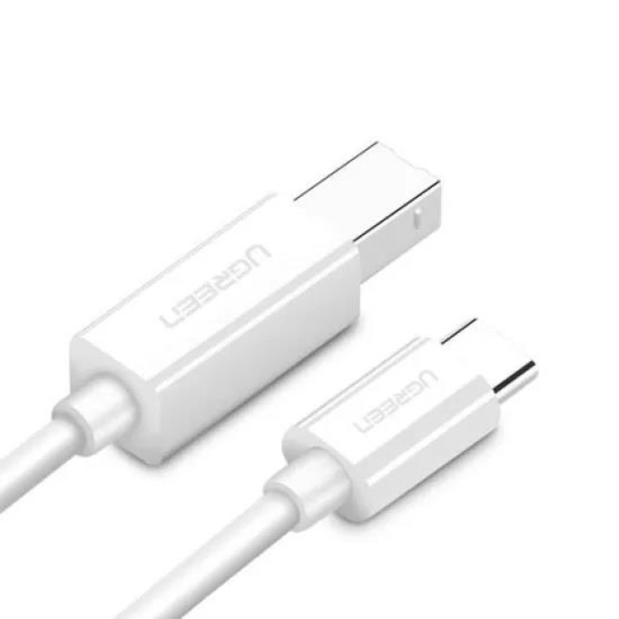 Ugreen USB Type-C to USB B Yazıcı Kablosu 1 Metre Beyaz