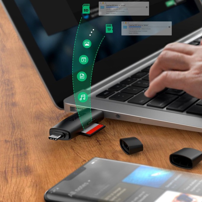 Ugreen Usb ve Type-C SD - Micro SD Kart Okuyucu Ugreen Usb ve Type-C SD - Micro SD Kart Okuyucu