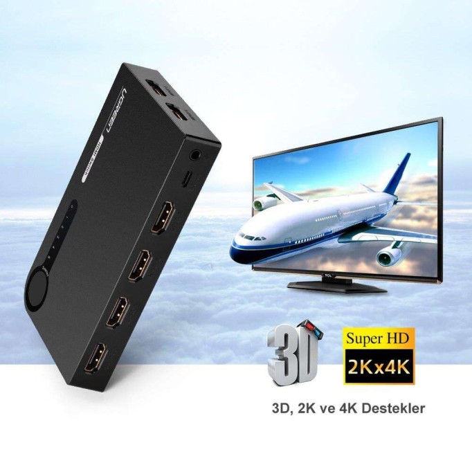 Ugreen Uzaktan Kumandalı 5 Giriş 1 Çıkış 4K HDMI Switch