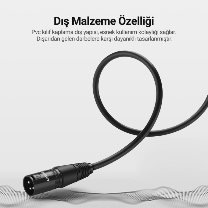 Ugreen XLR Erkek – XLR Dişi Mikrofon Ses Kablosu 10 Metre