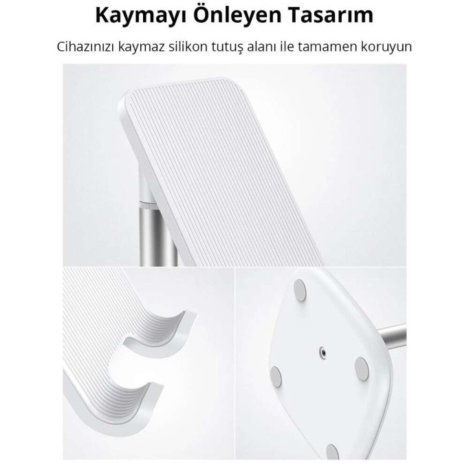 Ugreen Yüksekliği Ayarlanabilir Masaüstü Telefon Standı Beyaz