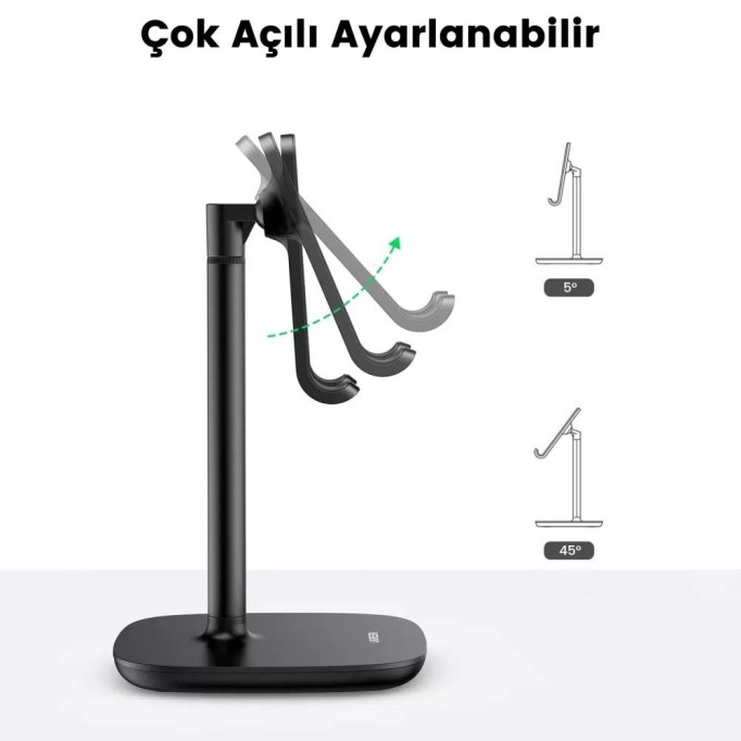 Ugreen Yüksekliği Ayarlanabilir Masaüstü Telefon Standı Siyah