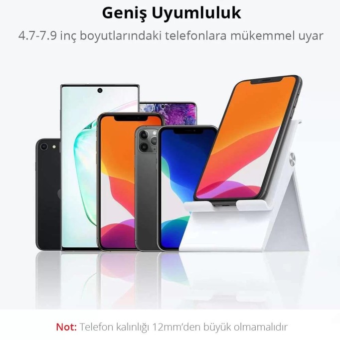 Ugreen Yükseklik Ayarlı Telefon Tutucu Standı Beyaz