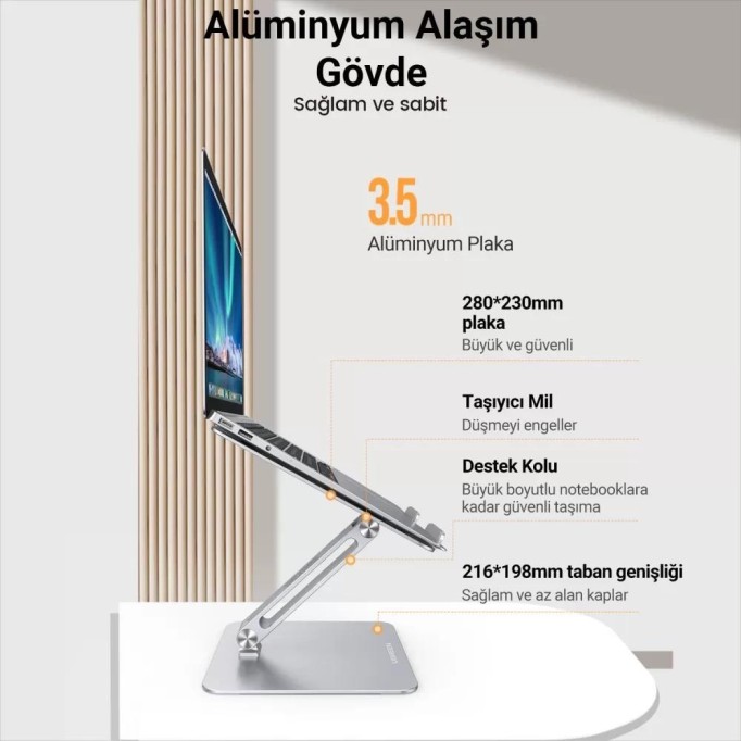 Ugreen Yükseklik ve Açı Ayarlı Alüminyum Tablet Notebook Standı