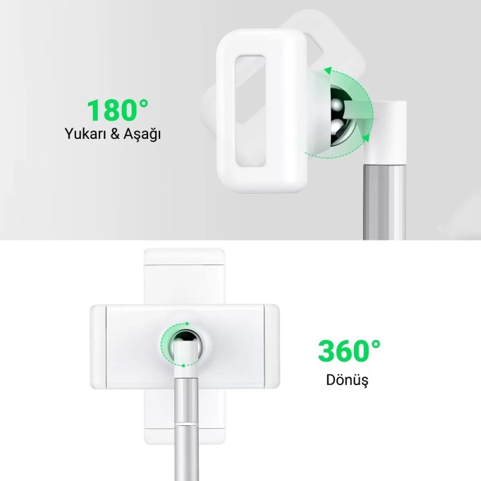 Ugreen Yükseklik ve Açı Ayarlı Masaüstü Telefon ve Tablet Tutucu Stand Gri