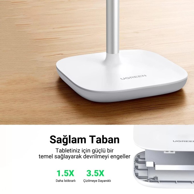 Ugreen Yükseklik ve Açı Ayarlı Masaüstü Telefon ve Tablet Tutucu Stand Gri