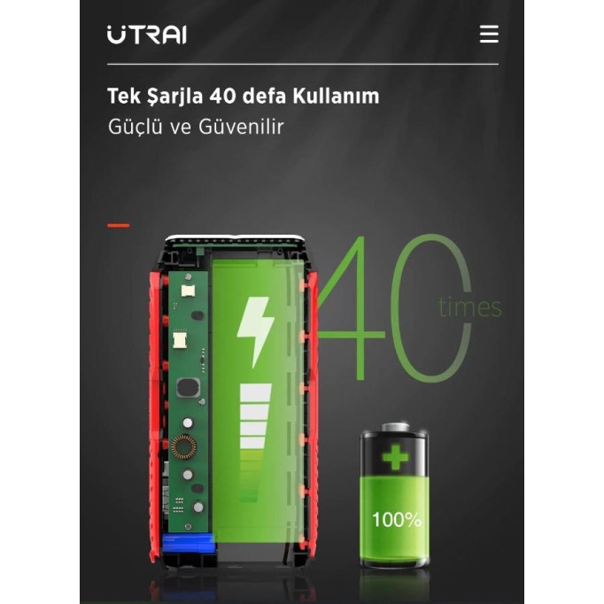 UTRAI Jstar 3 20000mAh 1600A Jump Starter Akü Takviye Cihazı (Çanta + Powerbank + Led Lamba) UTRAI Jstar 3 20000mAh 1600A Jump Starter Akü Takviye Cihazı (Çanta + Powerbank + Led Lamba)