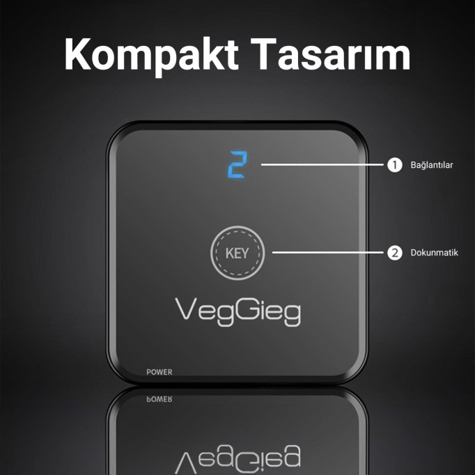 VegGieg 1 Giriş 2 Çıkış / 2 Giriş 1 Çıkış Çift Yönlü 4K HDMI 2.0 Switch