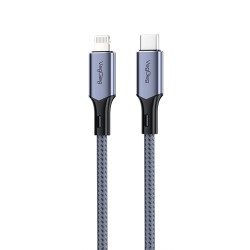  Veggieg 27W 3A USB Type-C to Lightning iPhone iPad MFI Uyumlu Hızlı Şarj ve Data Senkronizasyon Kablosu 1.2 Metre 