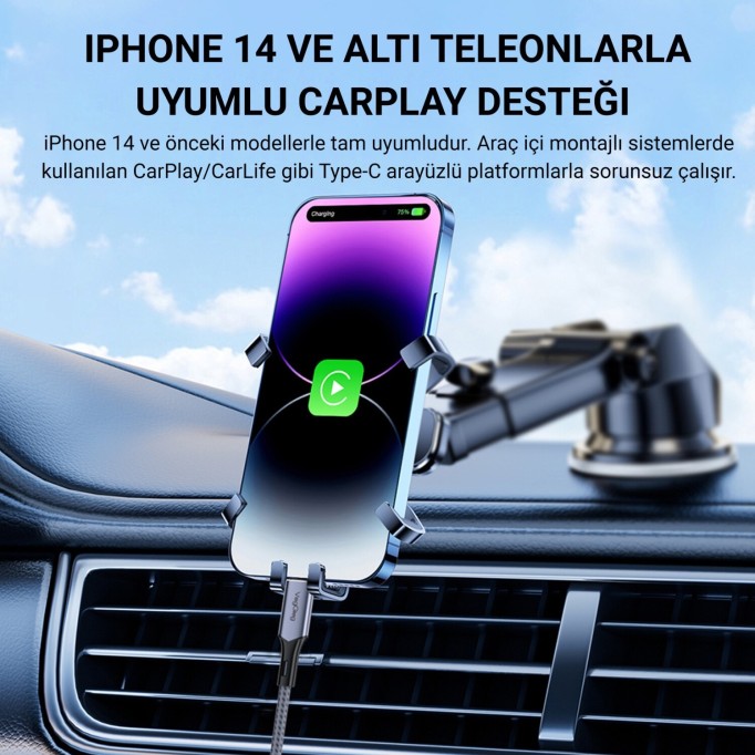 Veggieg 27W 3A USB Type-C to Lightning iPhone iPad MFI Uyumlu Hızlı Şarj ve Data Senkronizasyon Kablosu 2 Metre 